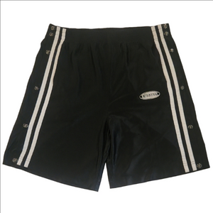 3/$20 Exhaust Black Athletic Shorts With White Stripes